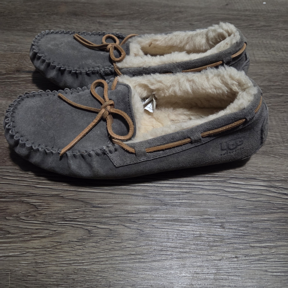 UGG Gray Moccasin Slippers